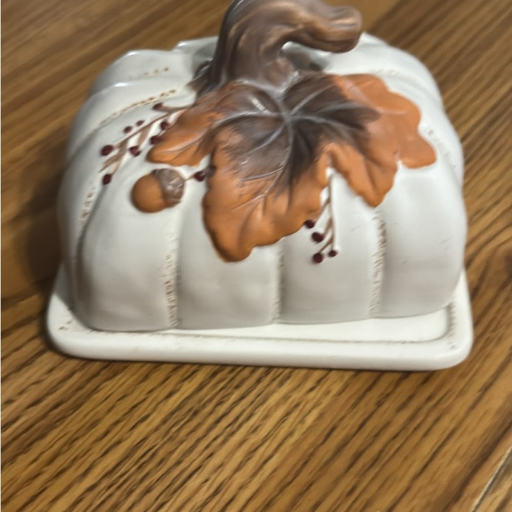 Ceramic Pumpkin Butter Dish